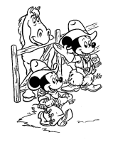 A coloring page of mickey mouse
